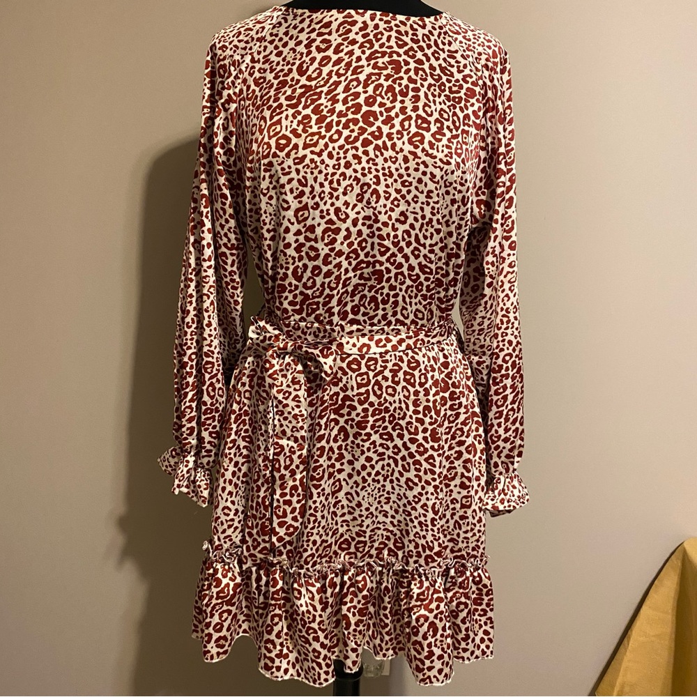 AX Paris mini dress brown cheetah print size 12